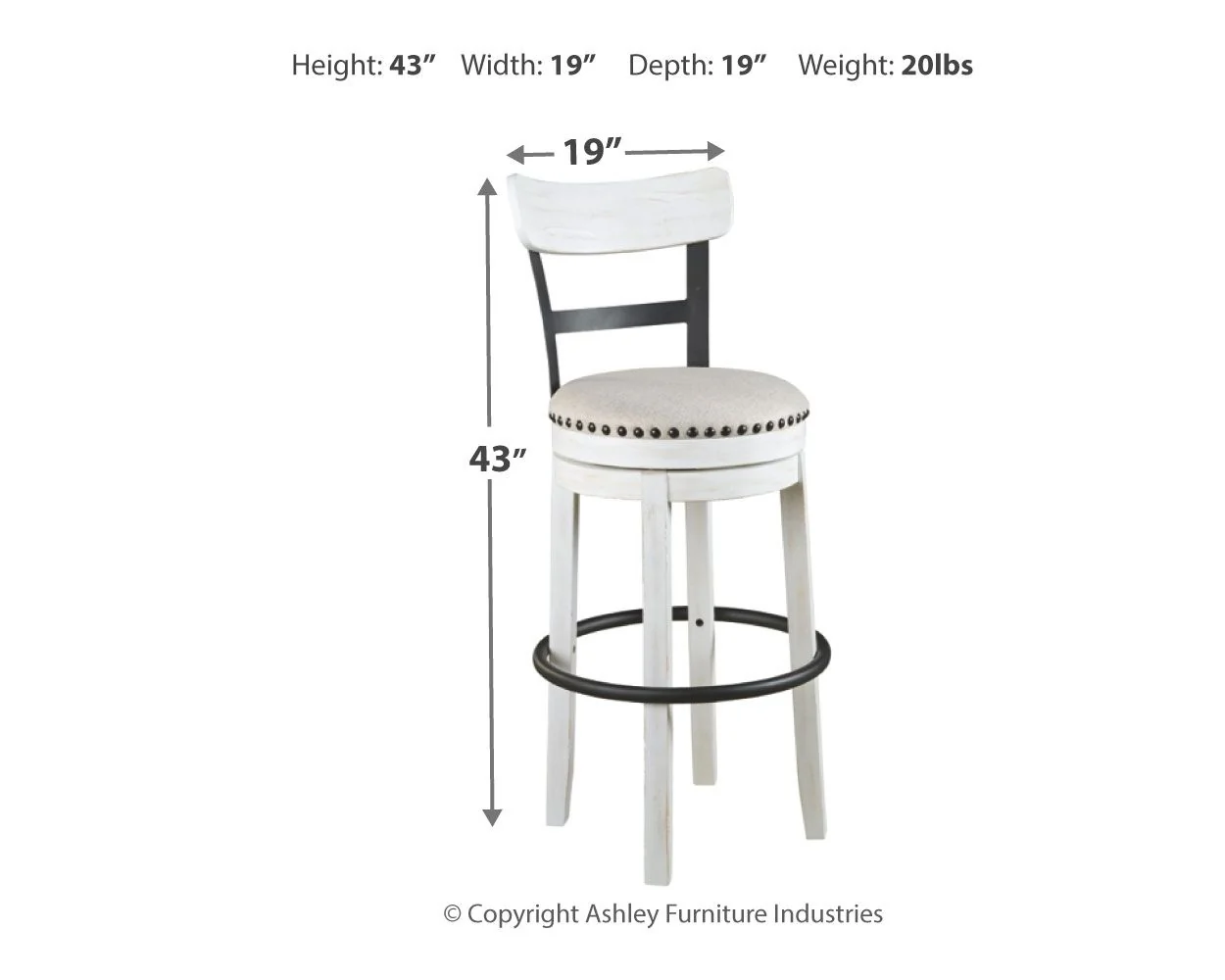 Valebeck - Tall Upholstered Swivel Barstool - Image 8