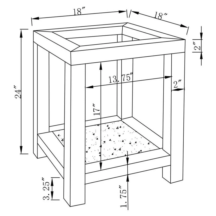 Valentina 1-shelf Square Glass Top Side End Table Silver - Image 4