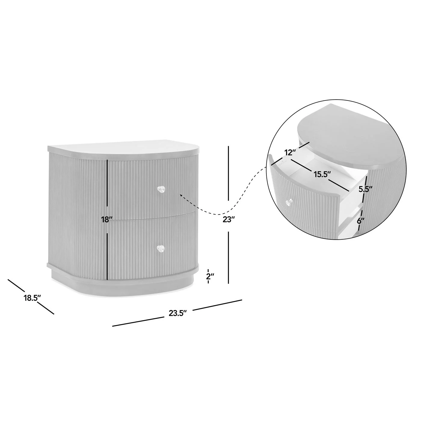 Valentine - 2 Drawer Storage Side Table - Image 7