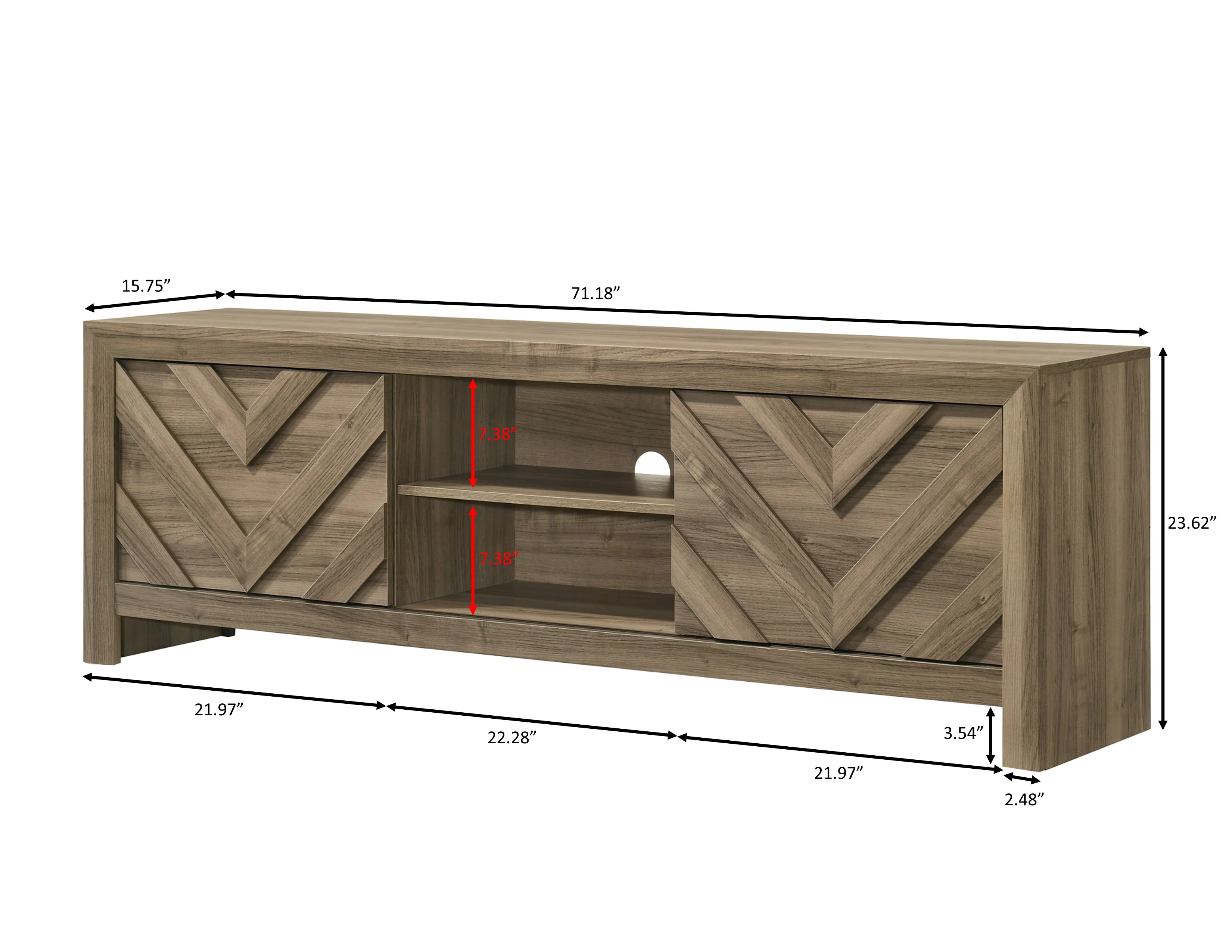 Valor Tv Stand-Light Brown - Image 2