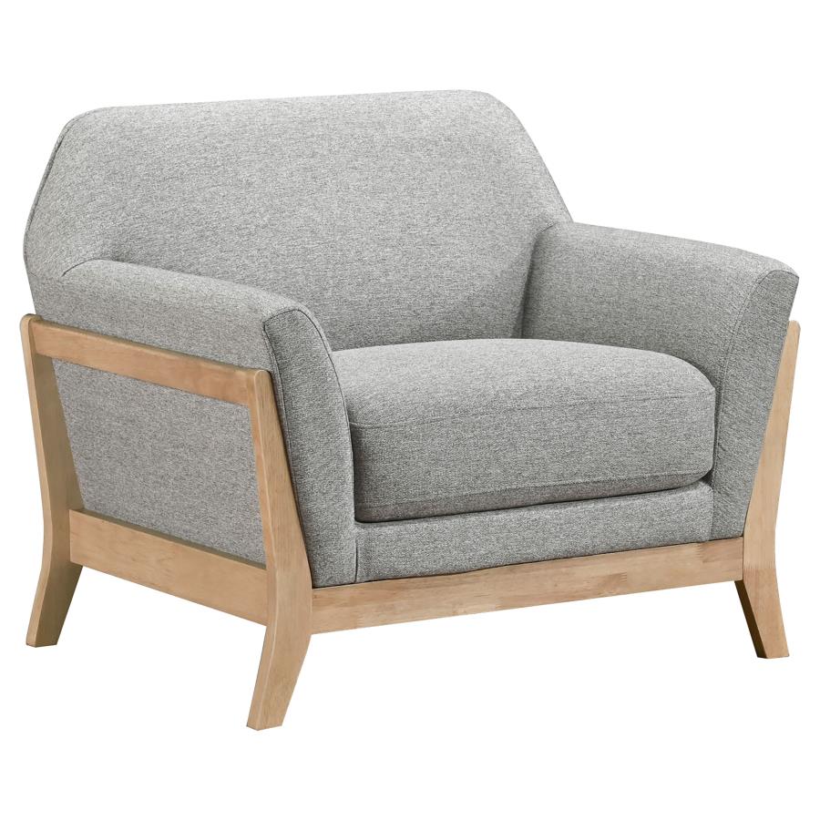 Vaughn - Fabric Upholstered Flared Arm Accent Chair - Gray