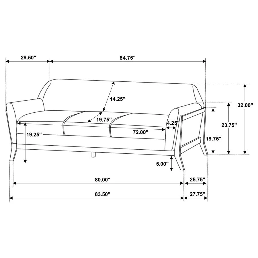 Vaughn - Fabric Upholstered Flared Arm Sofa - Gray - Image 10