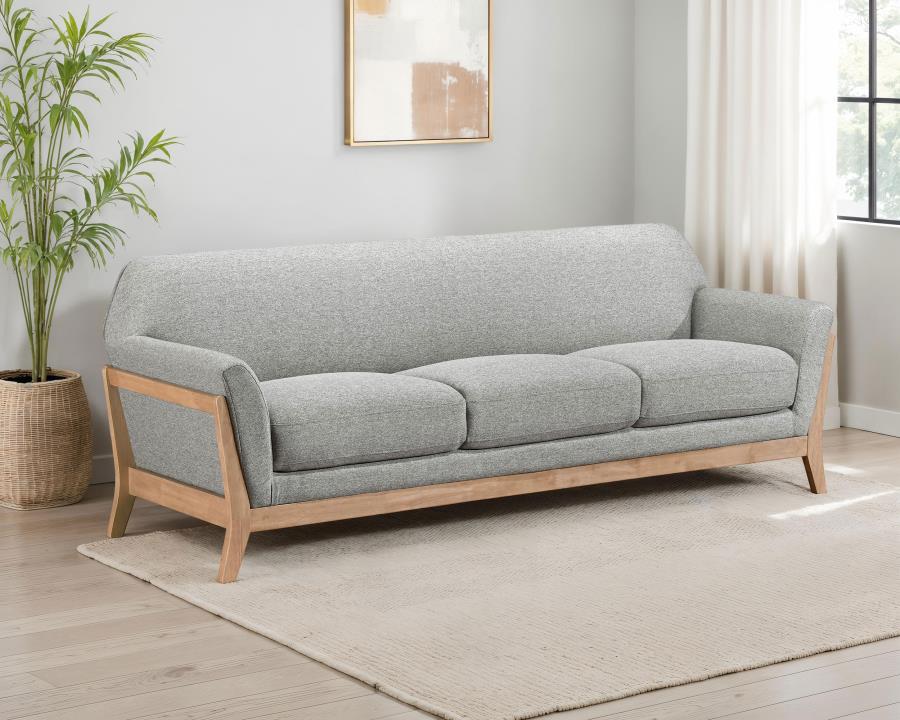 Vaughn - Fabric Upholstered Flared Arm Sofa - Gray - Image 2