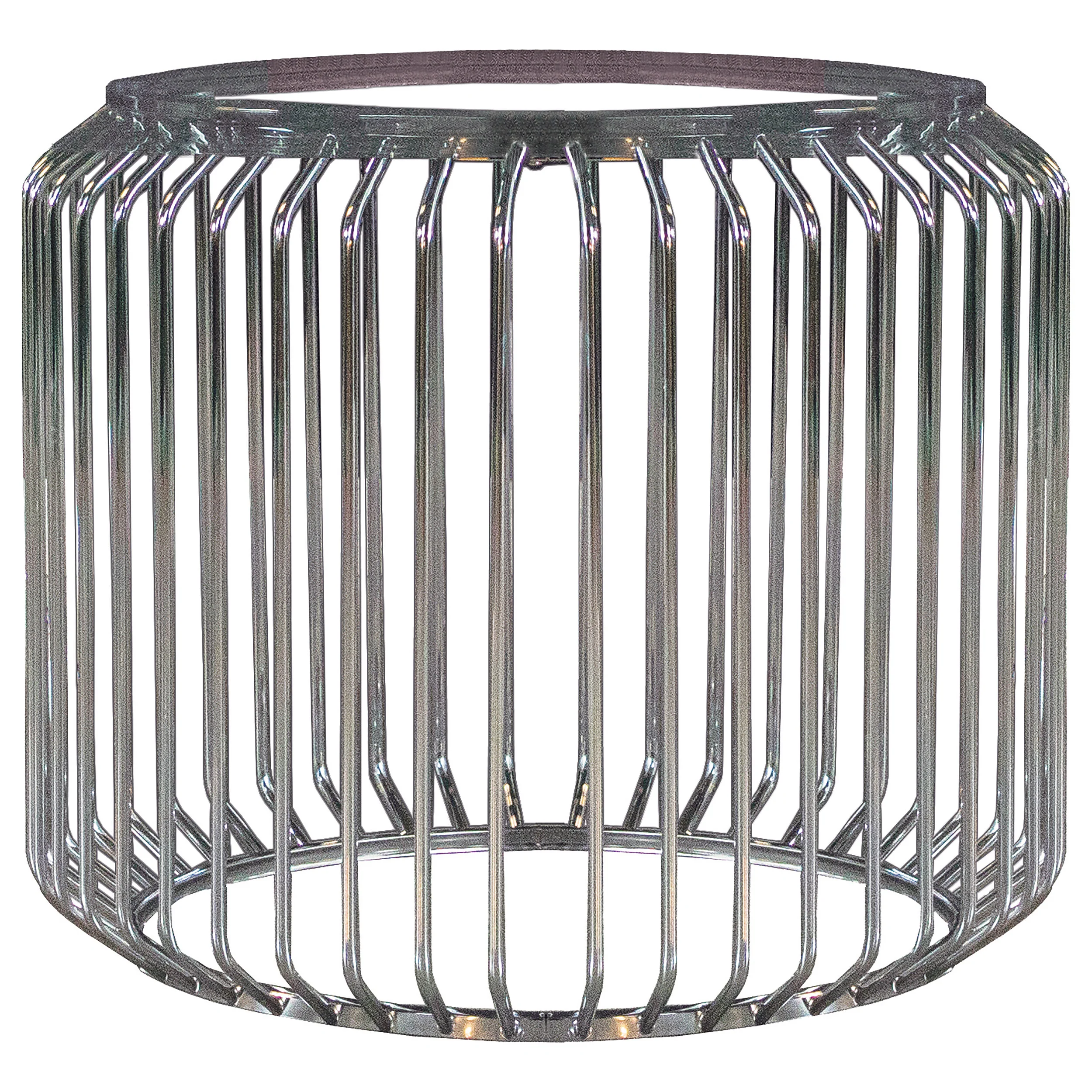 Veena Round Metal Dining Table Base Chrome - Image 4