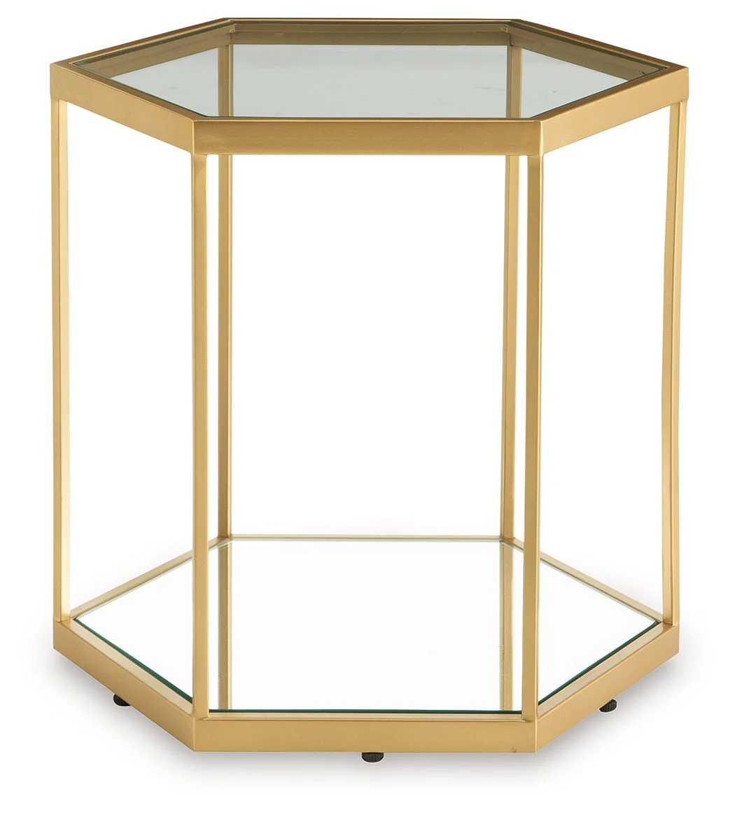 Veerwick - Accent Cocktail Table - Gold Finish - Image 3
