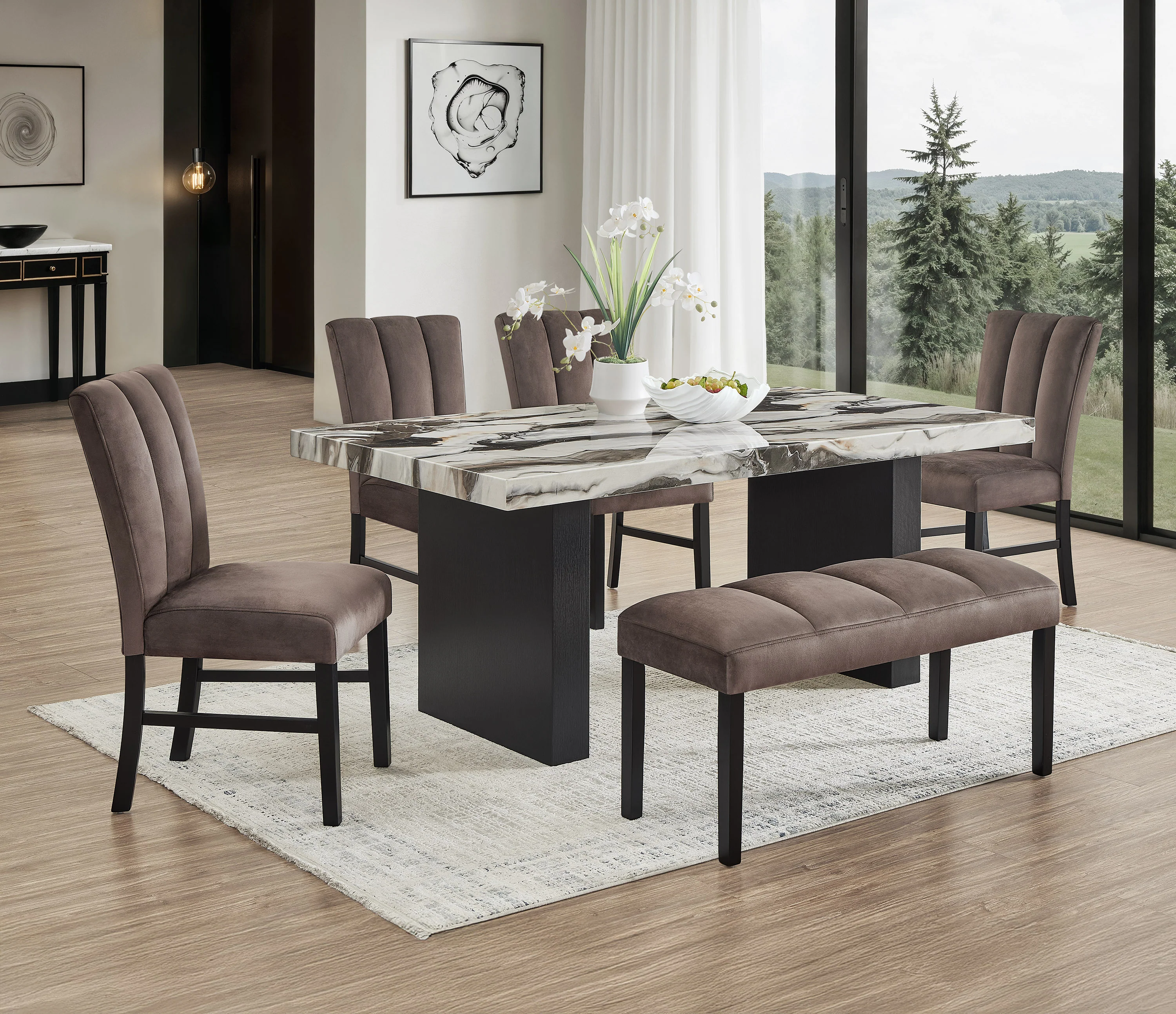 Vega Faux Marble Dining Table