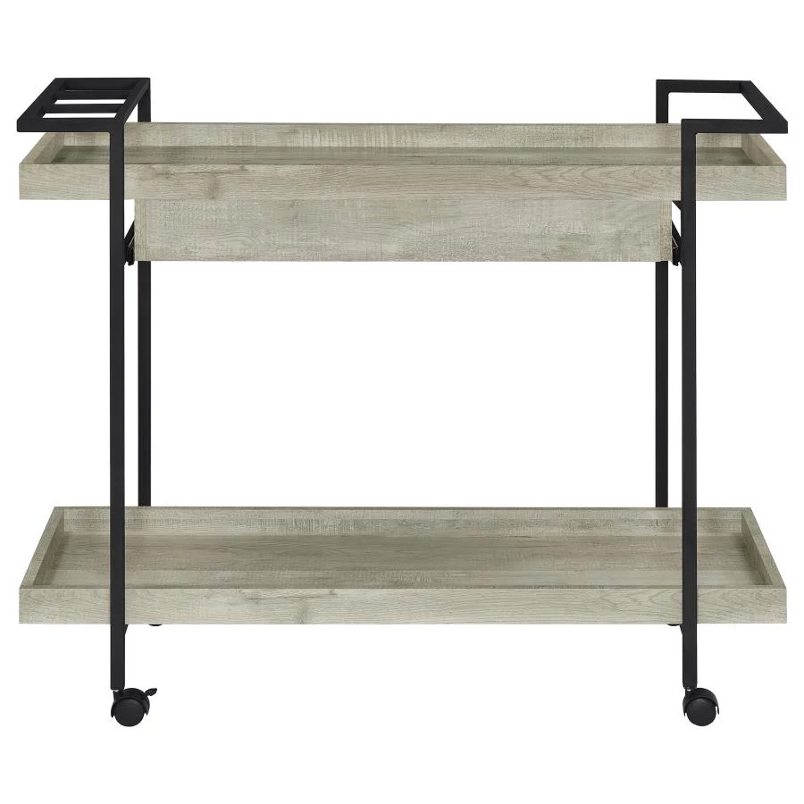 Ventura - 1-Drawer Engineered Wood Bar Cart - Gray Driftwood - Image 7