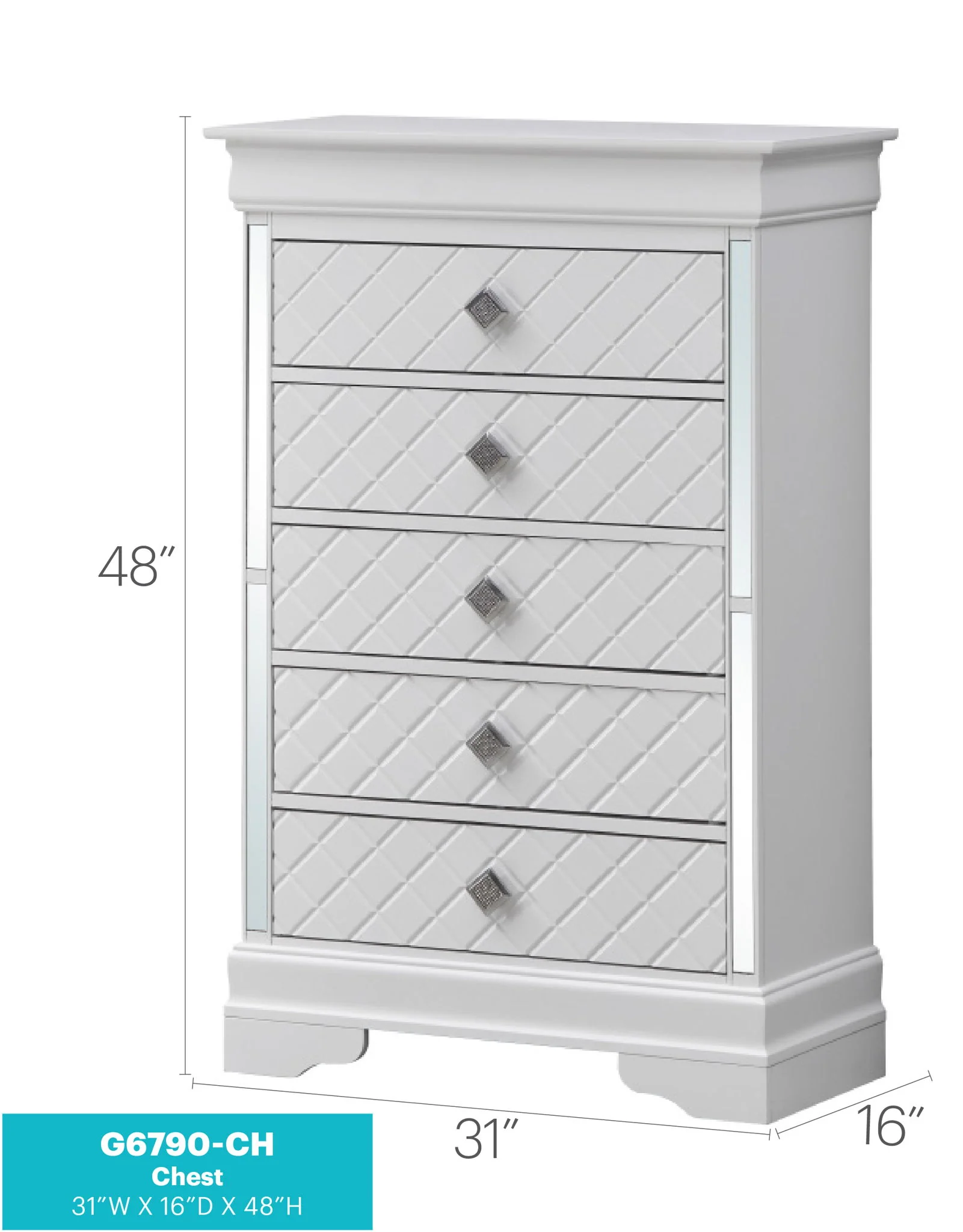 Verona - Chest - Silver Champagne - Image 6