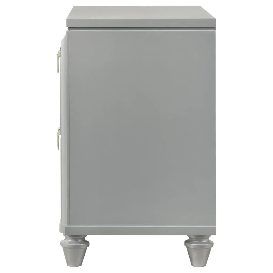 Veronica 2-drawer Nightstand Light Silver - Image 4