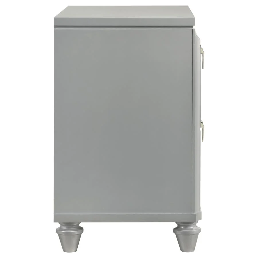 Veronica 2-drawer Nightstand Light Silver - Image 8
