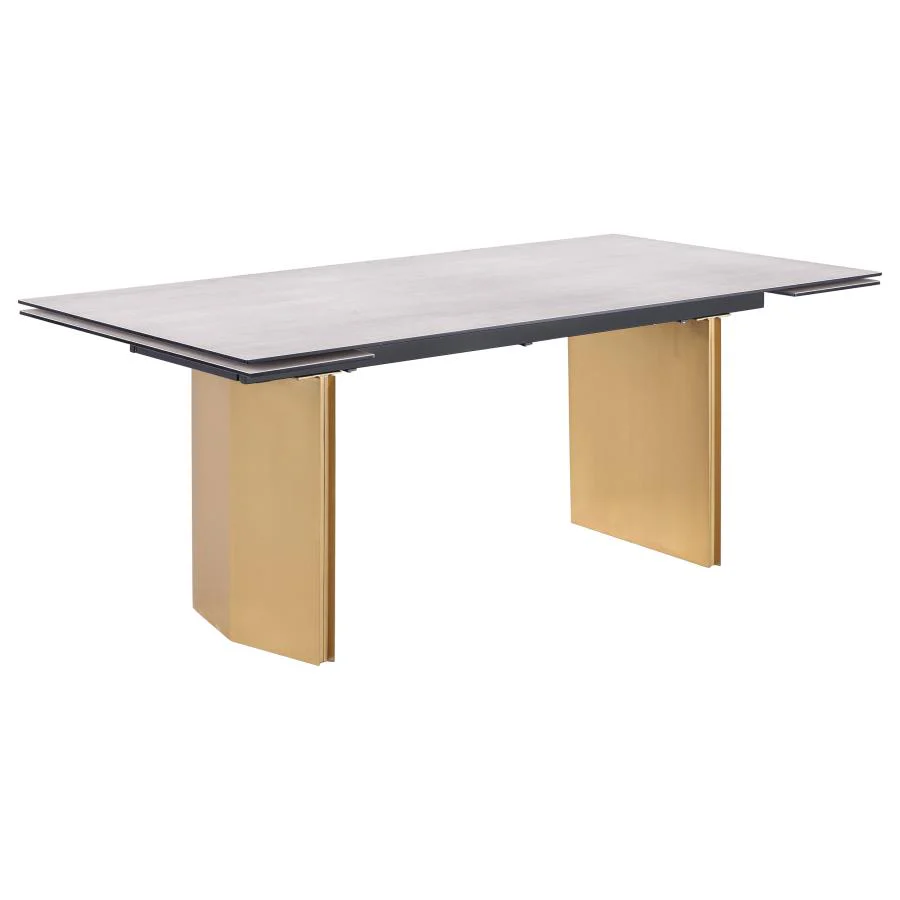 Vesa - Glass Top Extension Dining Table - Beige - Image 4
