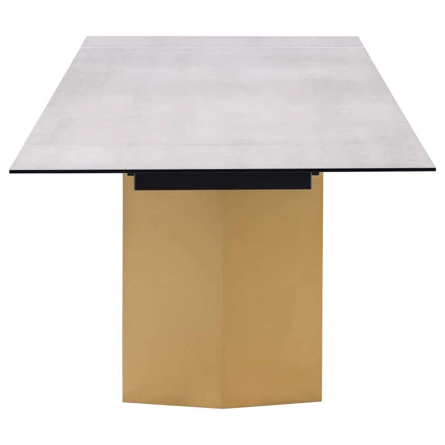 Vesa - Glass Top Extension Dining Table - Beige - Image 8