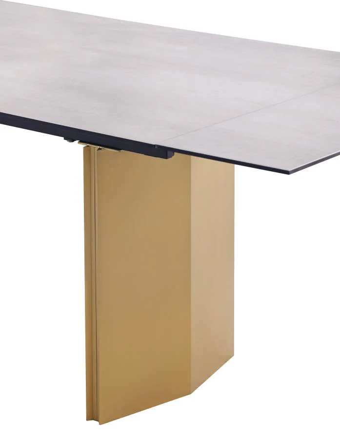 Vesa - Glass Top Extension Dining Table - Beige - Image 9