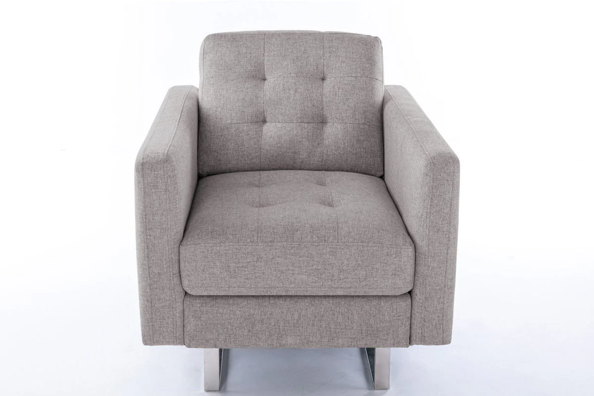Victoria - Fabric Armchair With Metal Legs, Side Pockets, And Pillow - Image 4