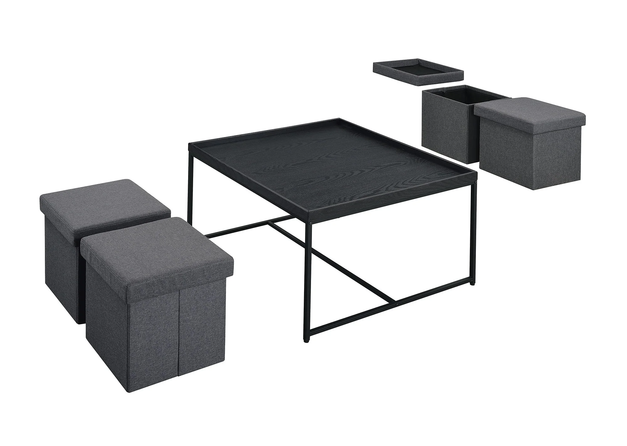 Vinny - Wood Grain Coffee Table Set With Raised Edges - Image 8