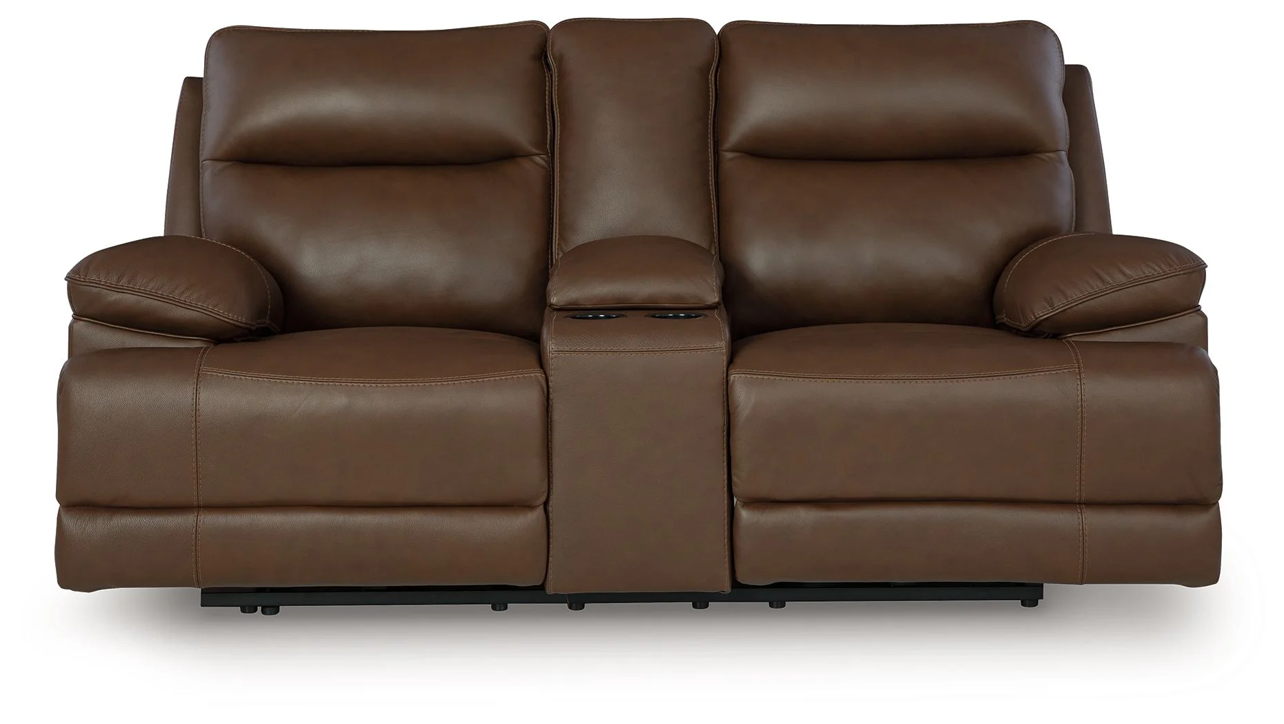 Vonryan - Power Reclining Loveseat With Console / Adj Headrest - Tobacco - Image 6