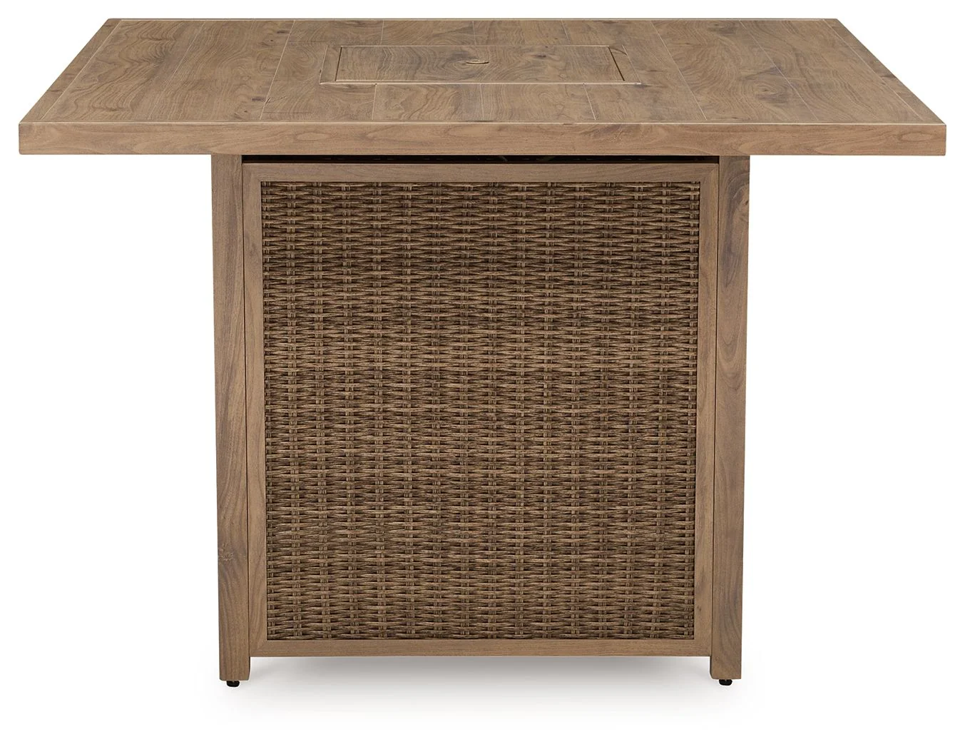 Walton Bridge - Driftwood - 5 Pc. - Square Dining Table W/Fire Pit, 4 Barstools - Image 9