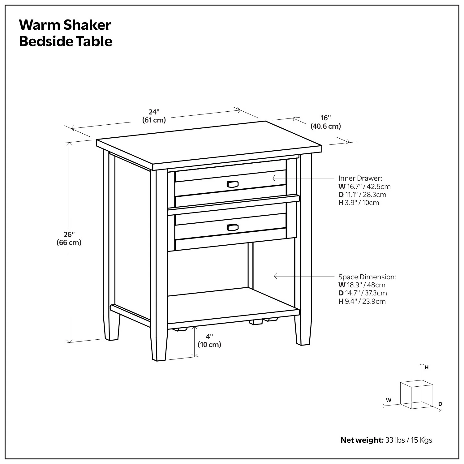 Warm Shaker - Bedside Table - Image 5