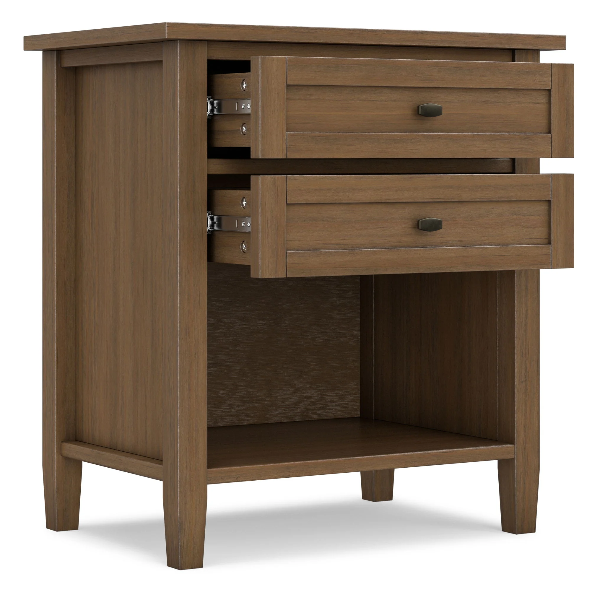 Warm Shaker - Bedside Table With 2 Drawers - Brown - Image 2