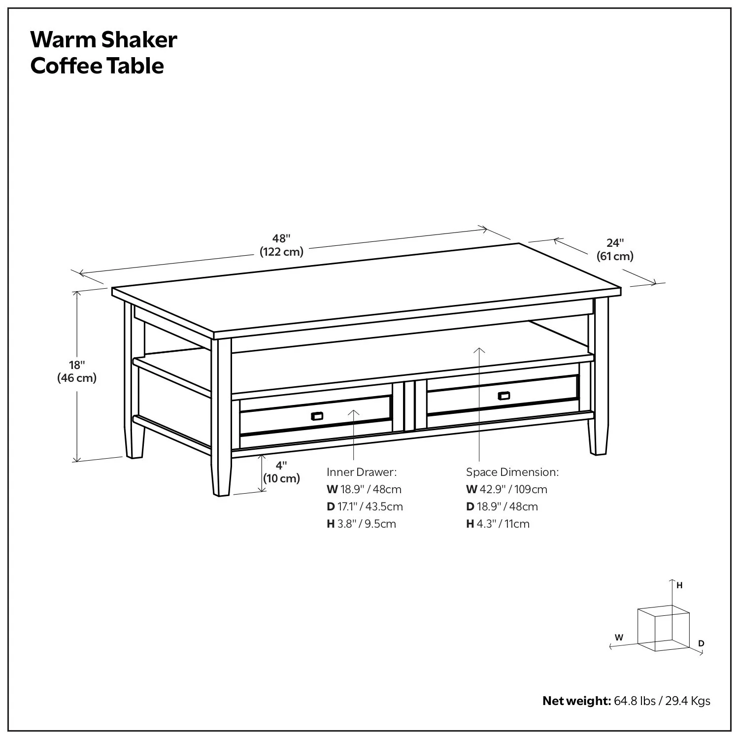 Warm Shaker - Coffee Table With Functional Storage - Image 18