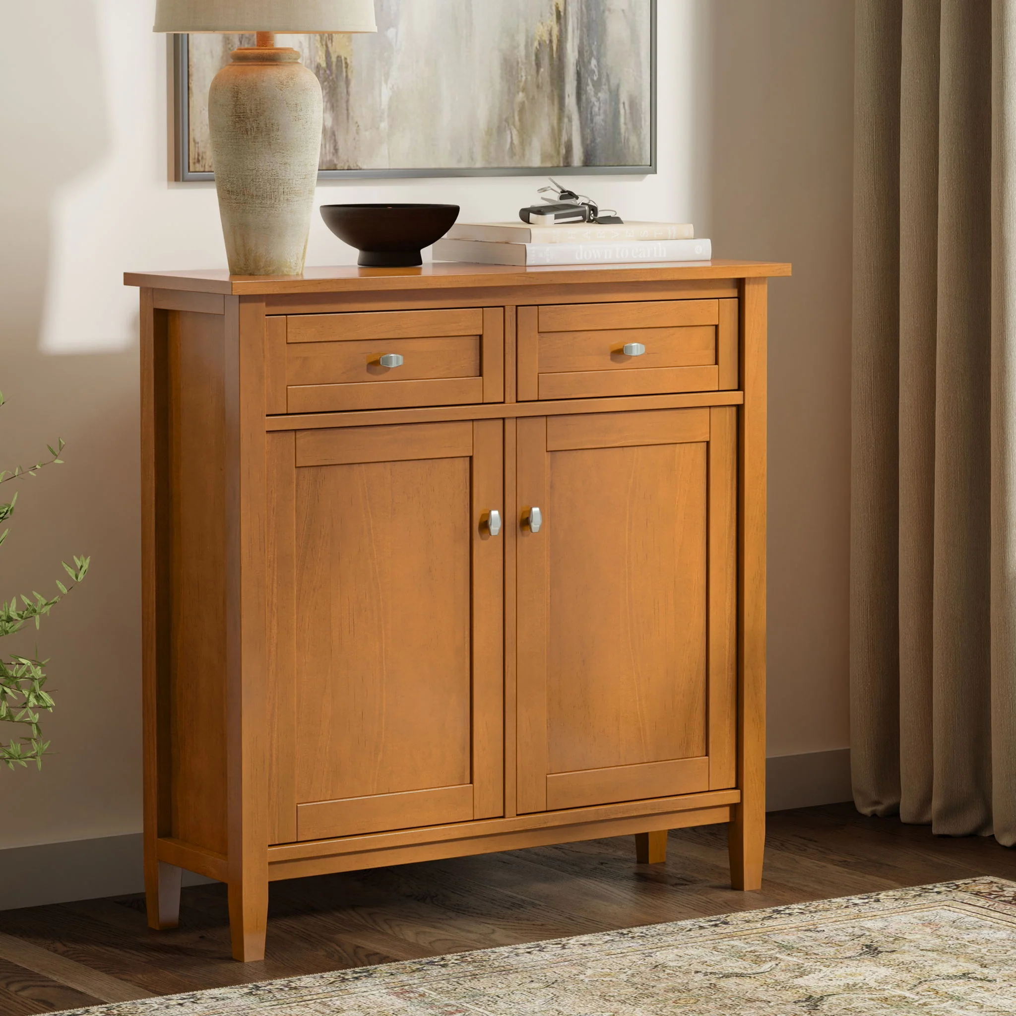 Warm Shaker - Entryway Storage Cabinet - Brown - Image 3