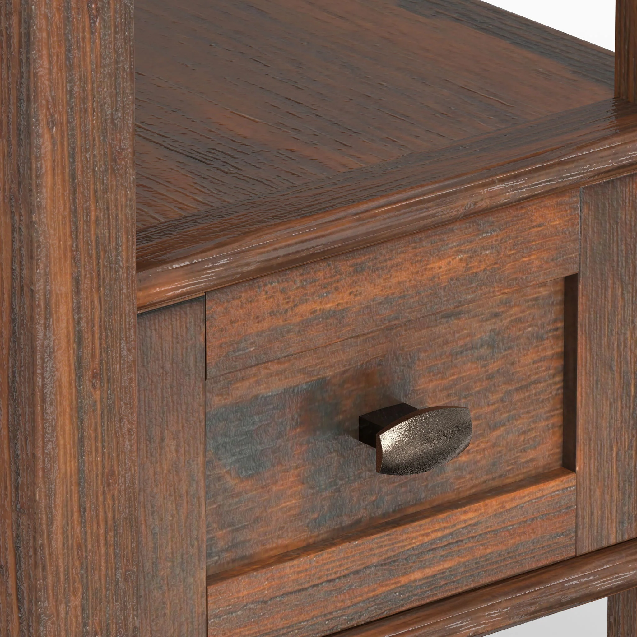 Warm Shaker - Narrow Side Table - Distressed Charcoal Brown - Image 2