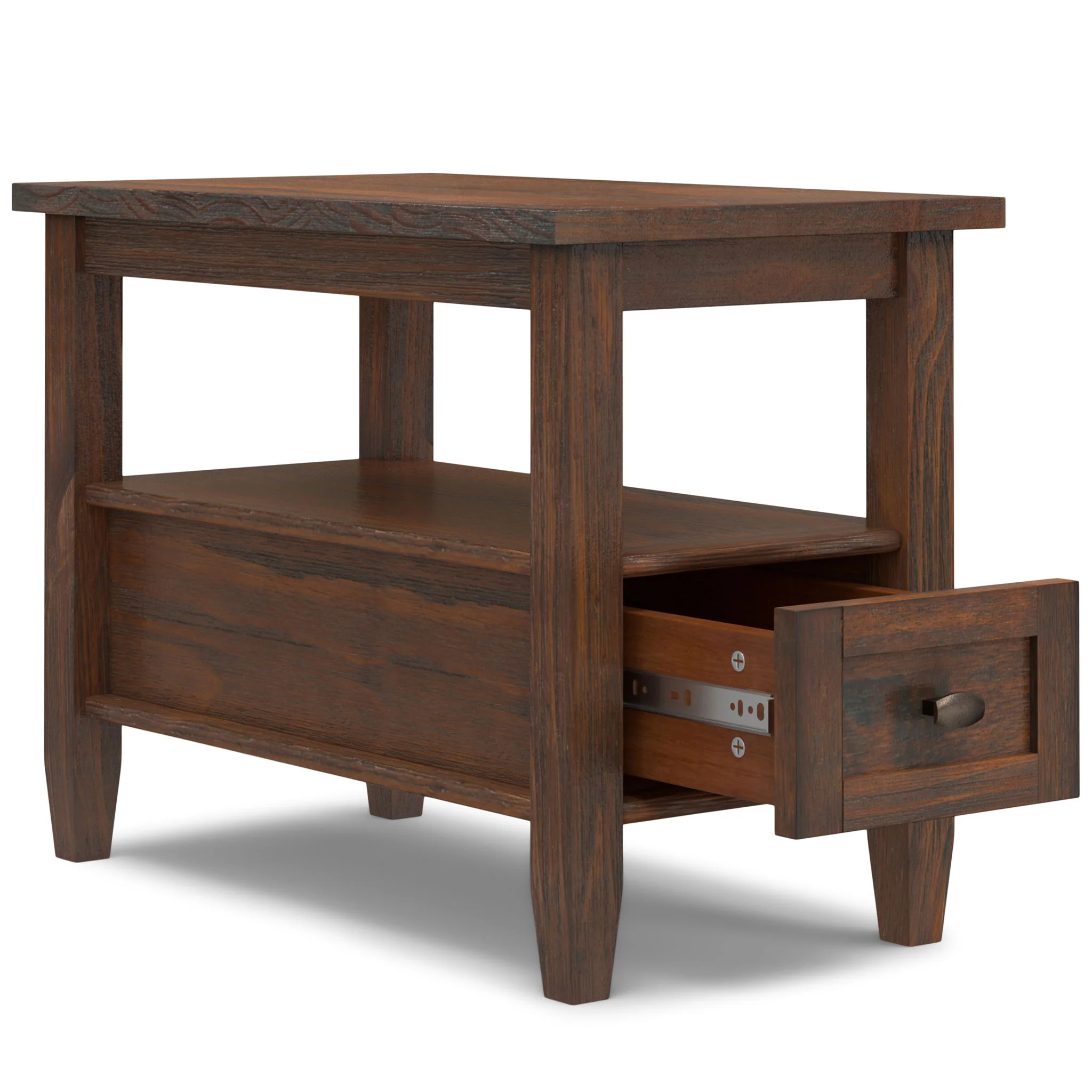 Warm Shaker - Narrow Side Table - Distressed Charcoal Brown - Image 5