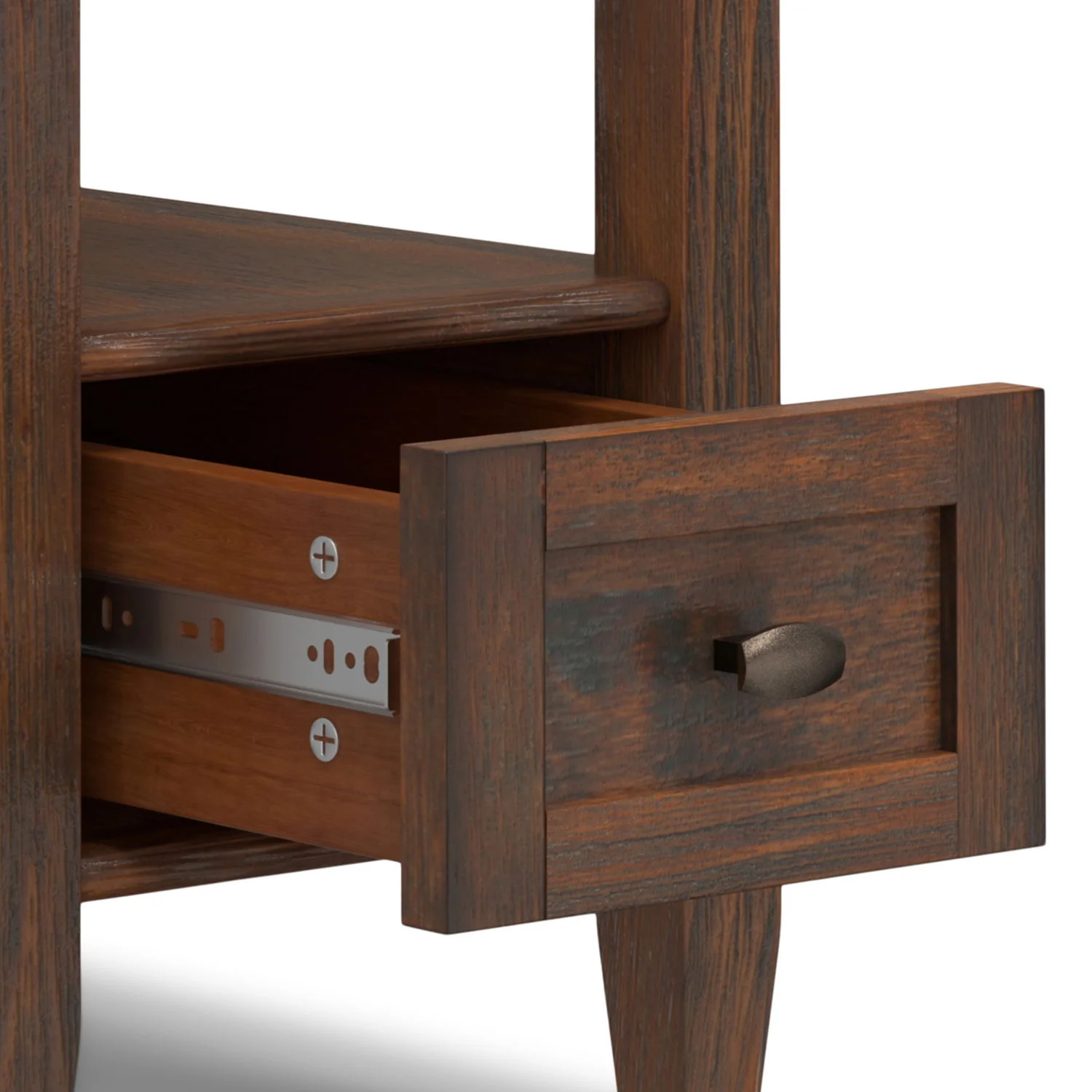 Warm Shaker - Narrow Side Table - Distressed Charcoal Brown - Image 7