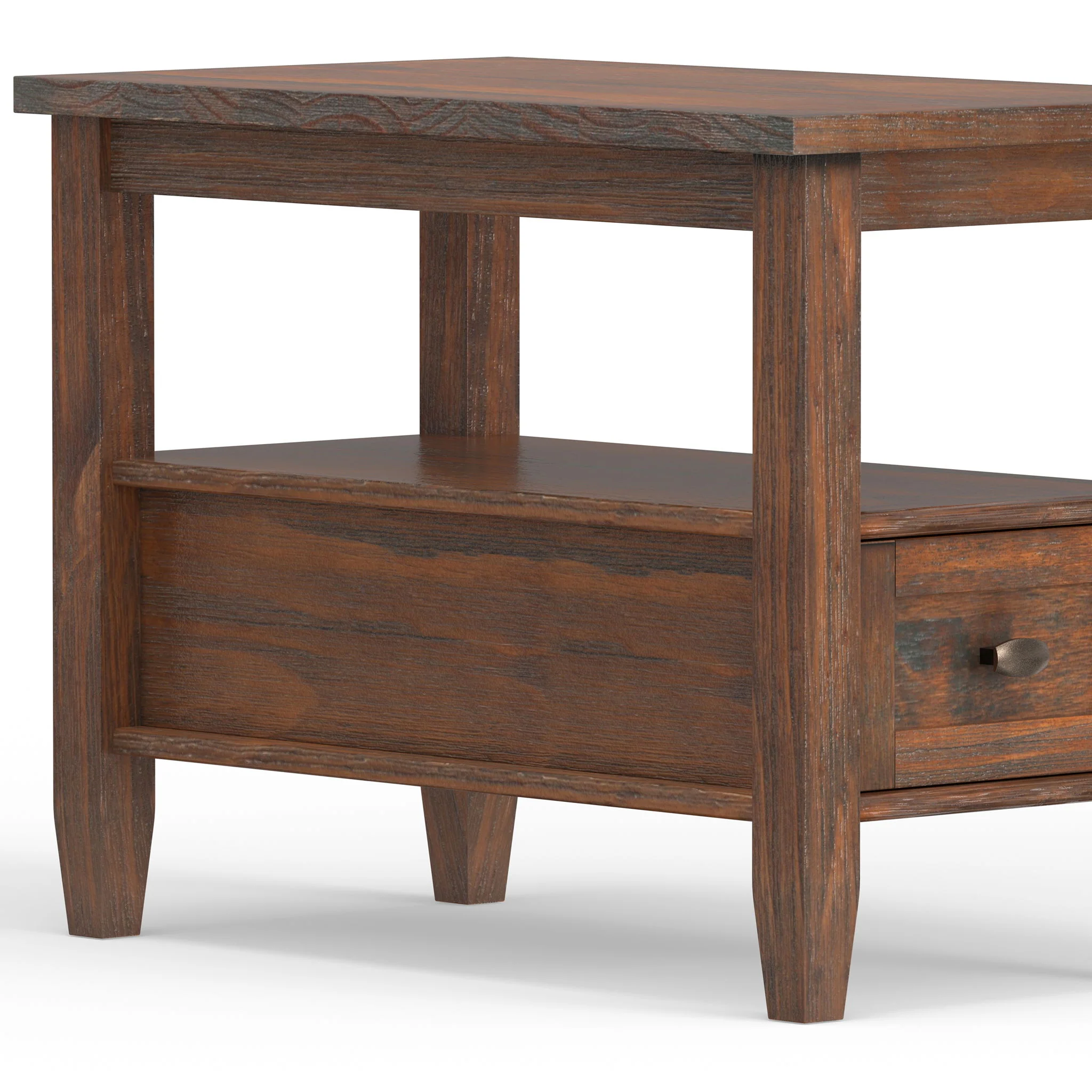 Warm Shaker - Narrow Side Table - Distressed Charcoal Brown - Image 8