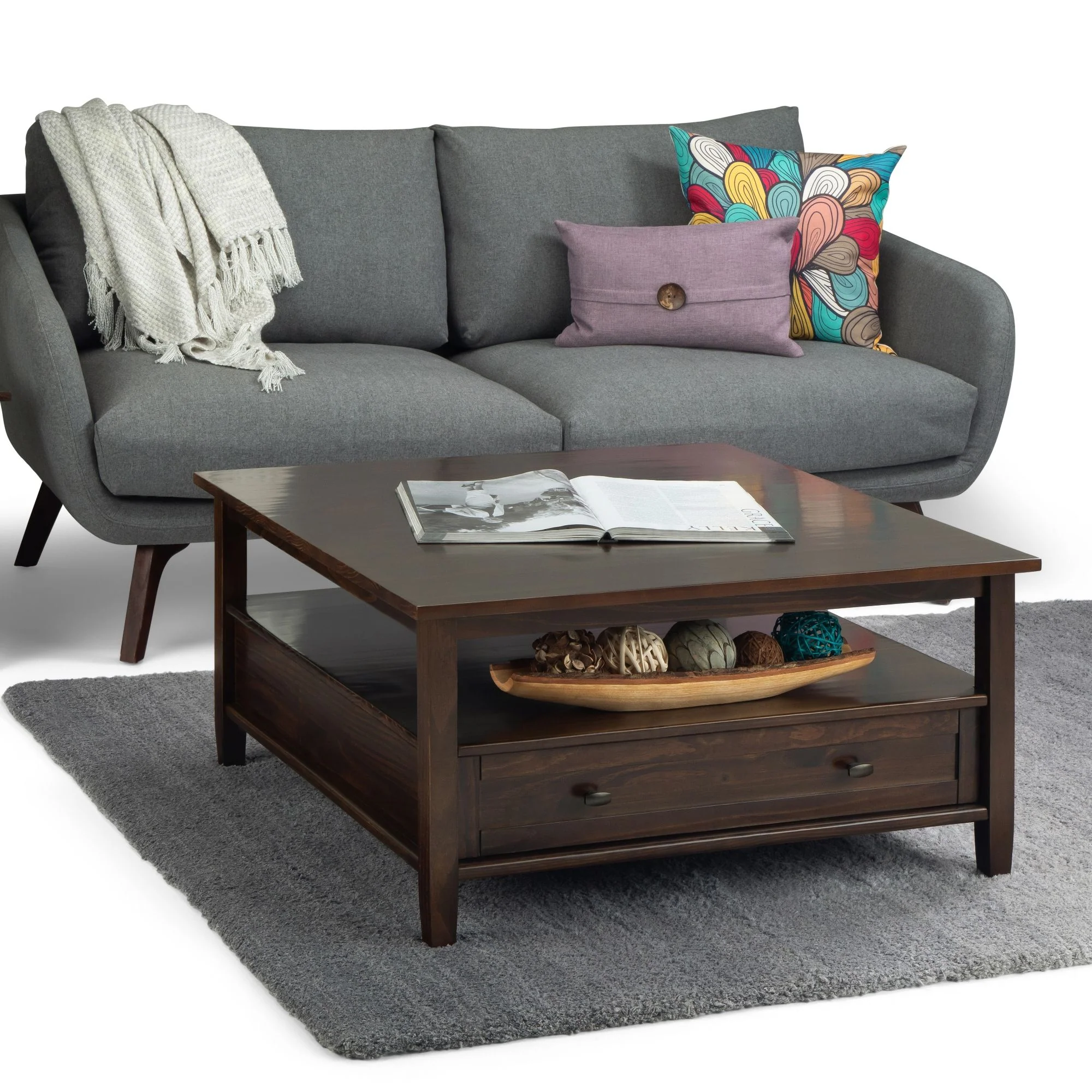 Warm Shaker - Square Coffee Table - Tobacco Brown - Image 5