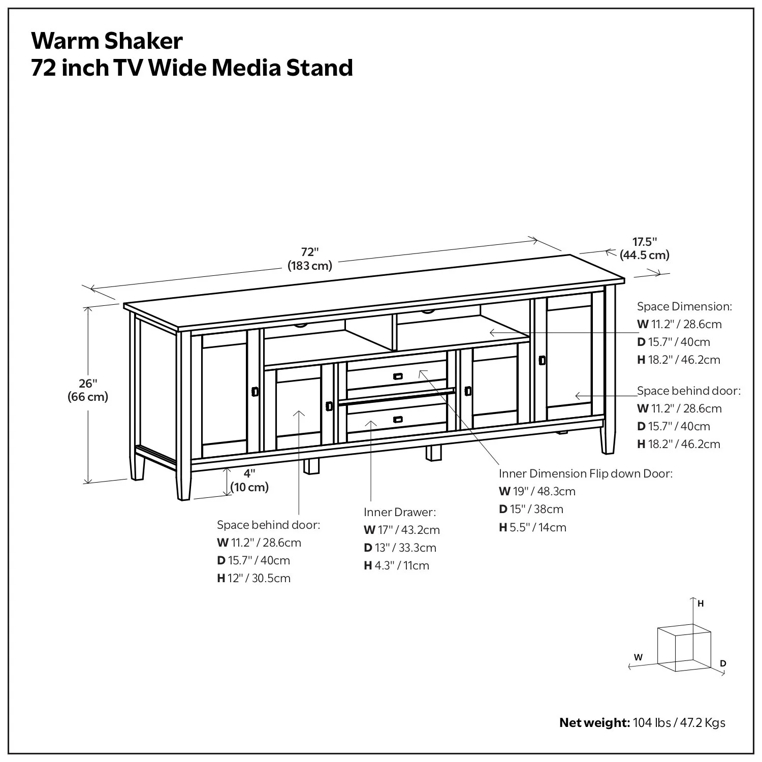 Warm Shaker - TV Media Stand Handcrafted - Tobacco Brown - Image 4