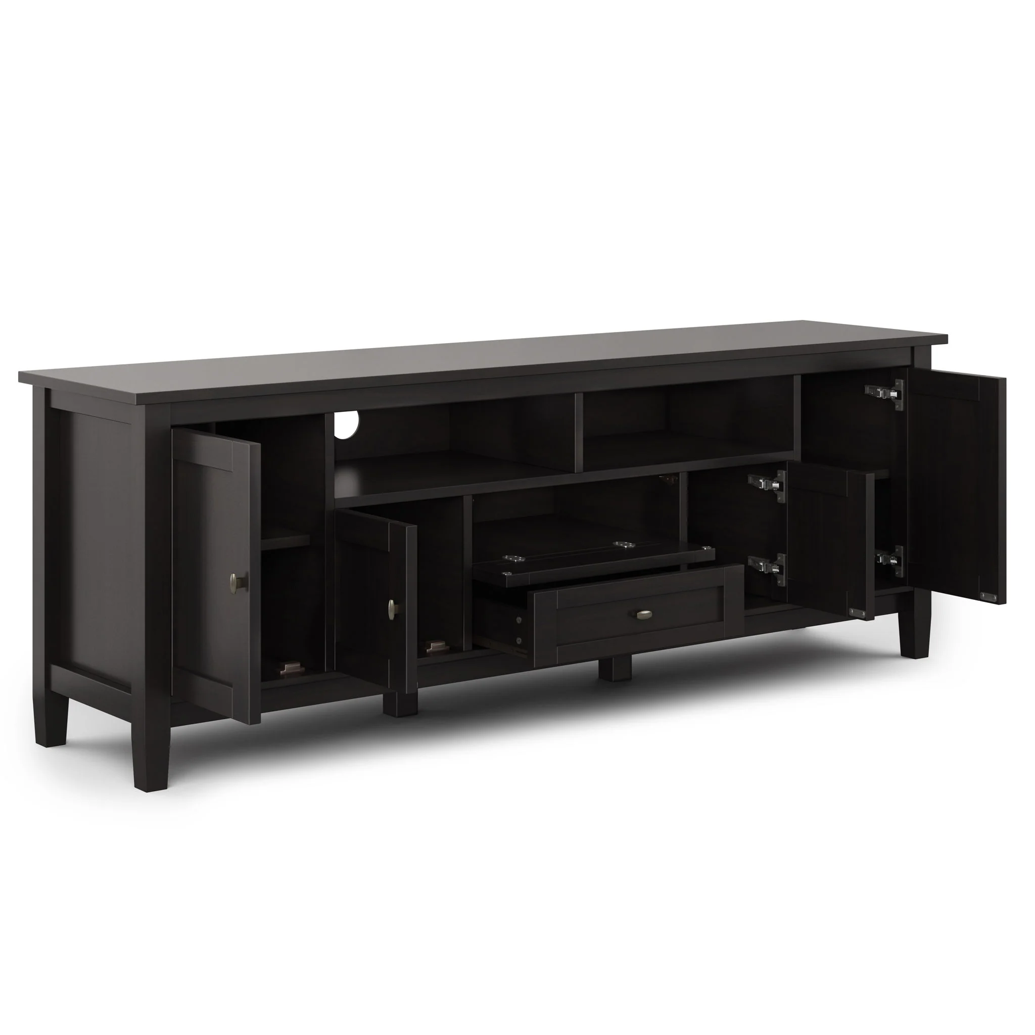 Warm Shaker - TV Media Stand - Hickory Brown - Image 2