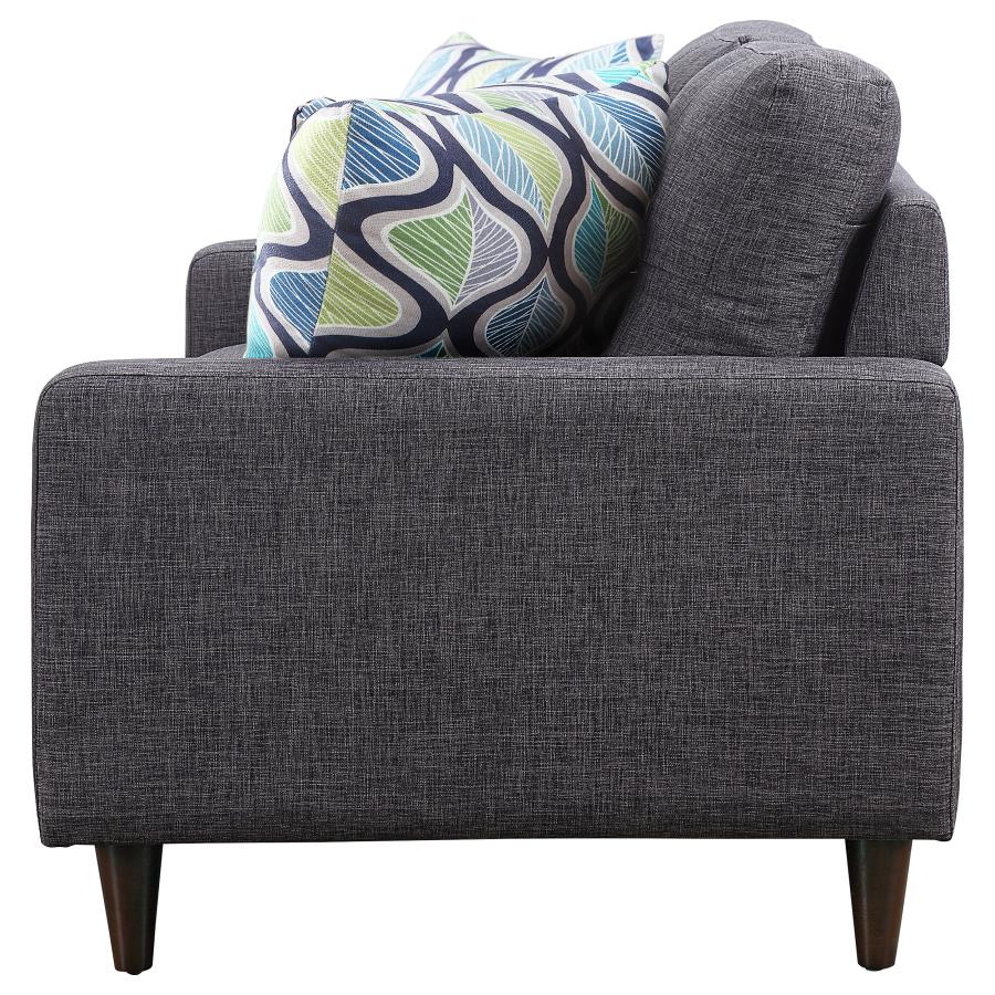Watsonville Upholstered Track Arm Tufted Loveseat Grey - Image 4