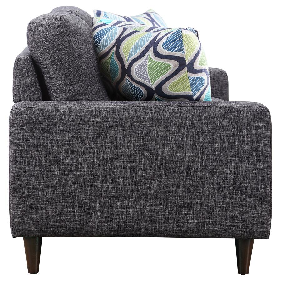 Watsonville Upholstered Track Arm Tufted Loveseat Grey - Image 7