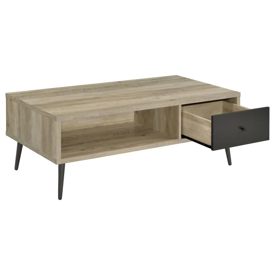 Welsh - 1-Drawer Engineered Wood Coffee Table Antique Pine - Distressed Pine - Image 3