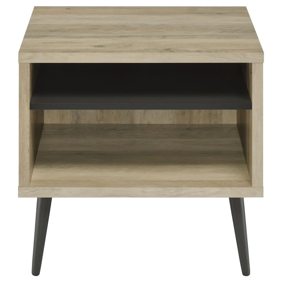 Welsh - Square Engineered Wood Side End Table Antique Pine - Distressed Pine - Image 3