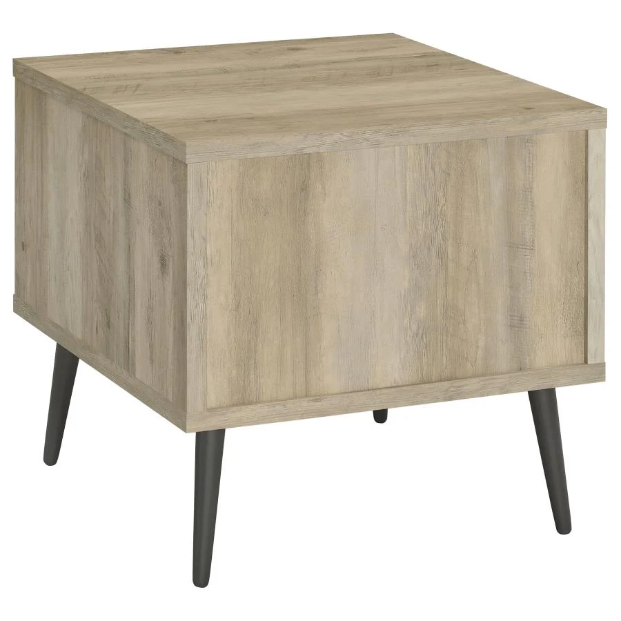 Welsh - Square Engineered Wood Side End Table Antique Pine - Distressed Pine - Image 6