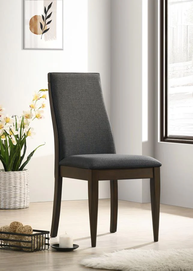 Wes - Upholstered Dining Side Chair (Set of 2) - Dark Walnut - Image 2