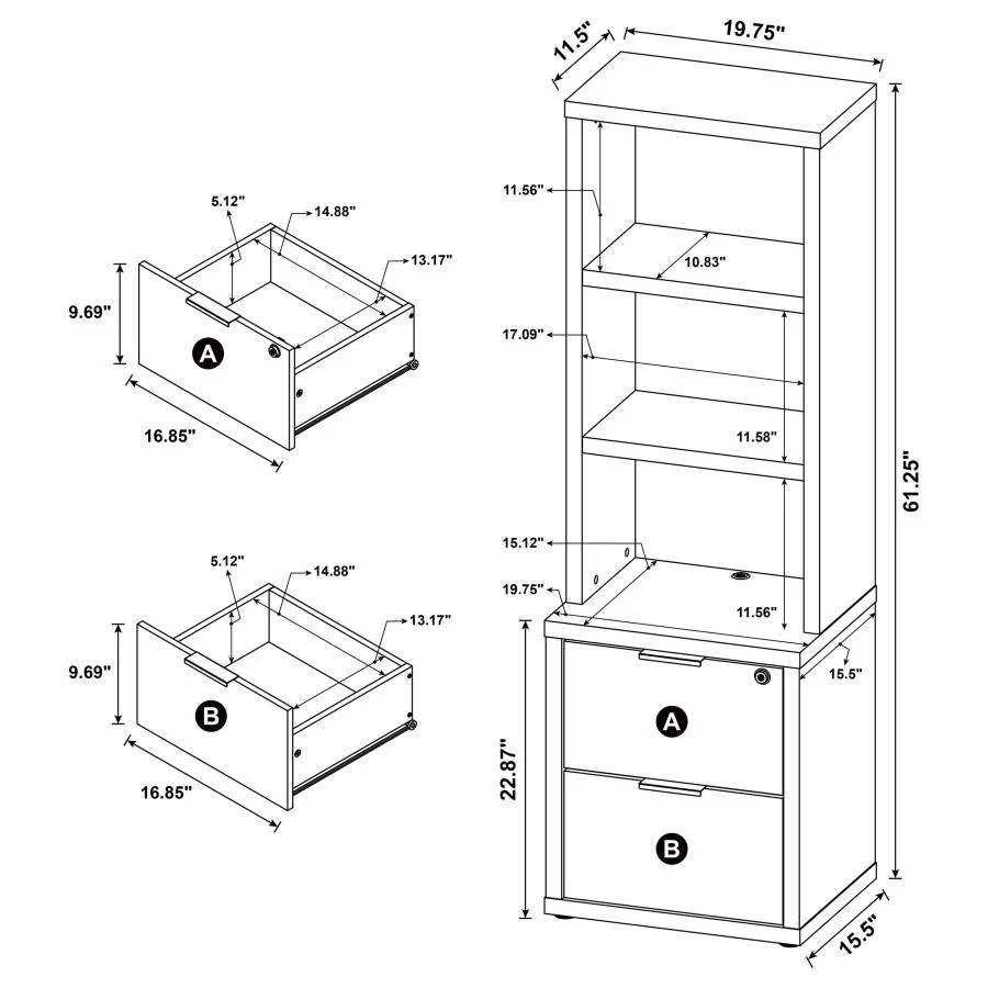 Westpark - 3 Piece Bedroom Set Bookcase Headboard - Image 179