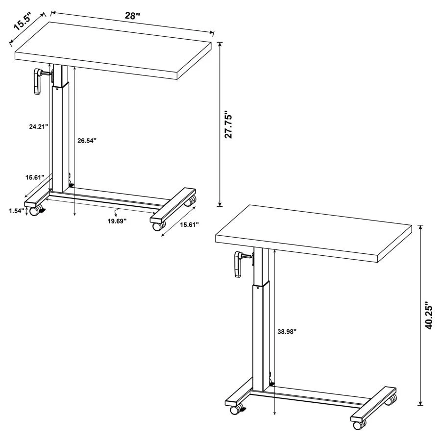 Westpark - Height Adjustable Mobile Bedroom C-Table - Image 44