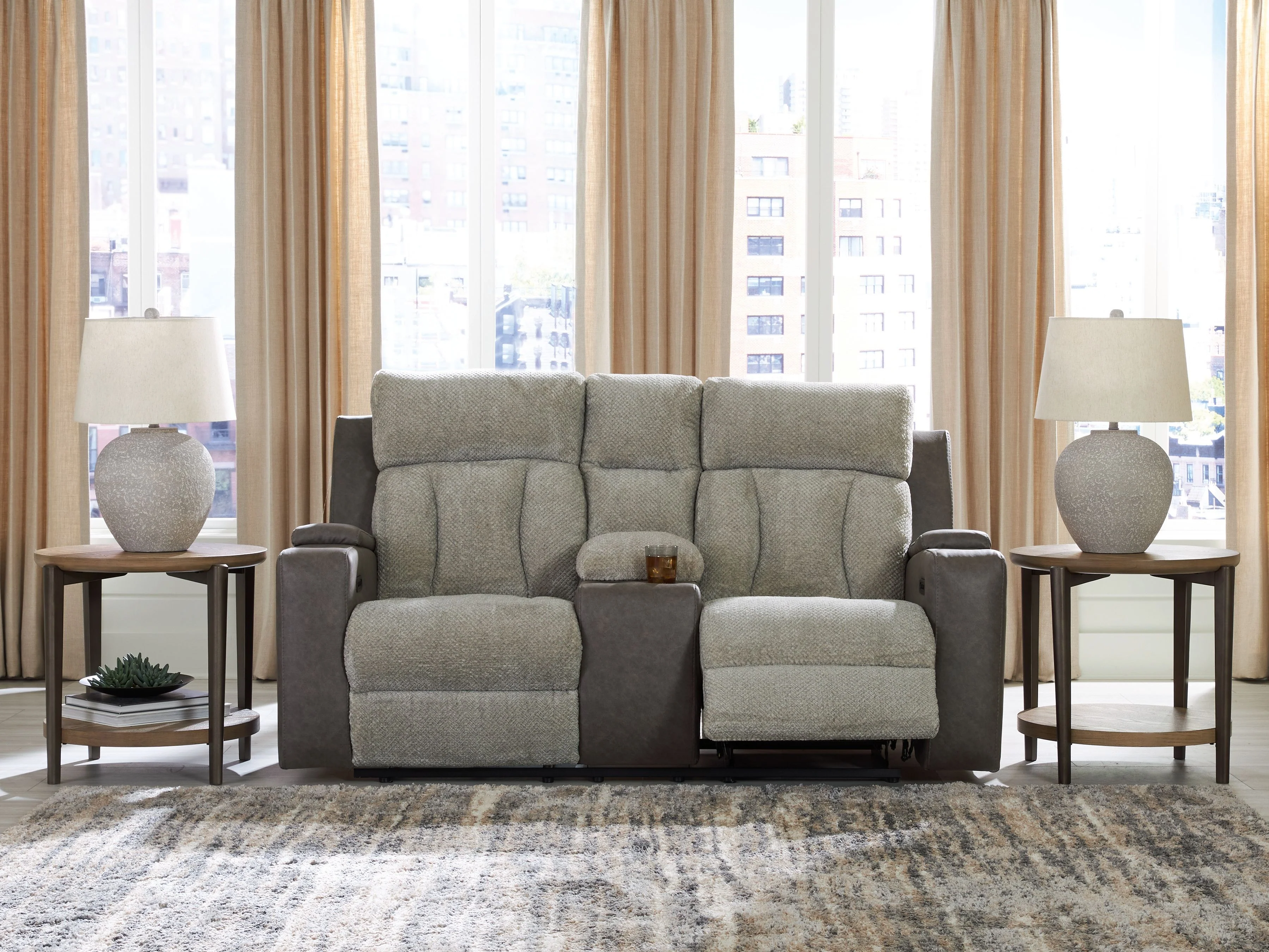 WhipLash - Power Reclining Loveseat With Console / Adj Headrest - Sisal - Image 3