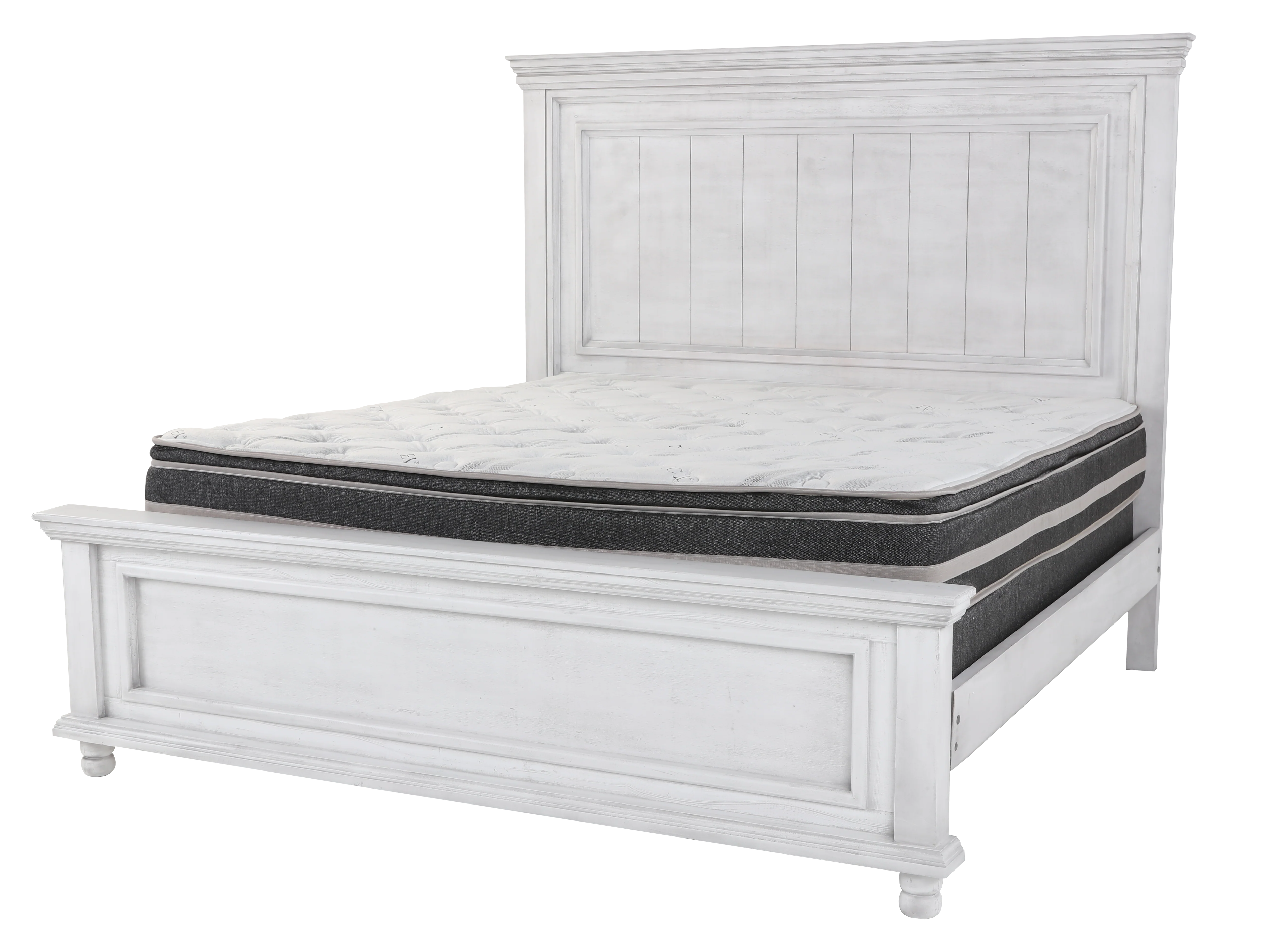 White 6-Piece Panel Bedroom Set with Dresser, Mirror & Nightstand - Image 3