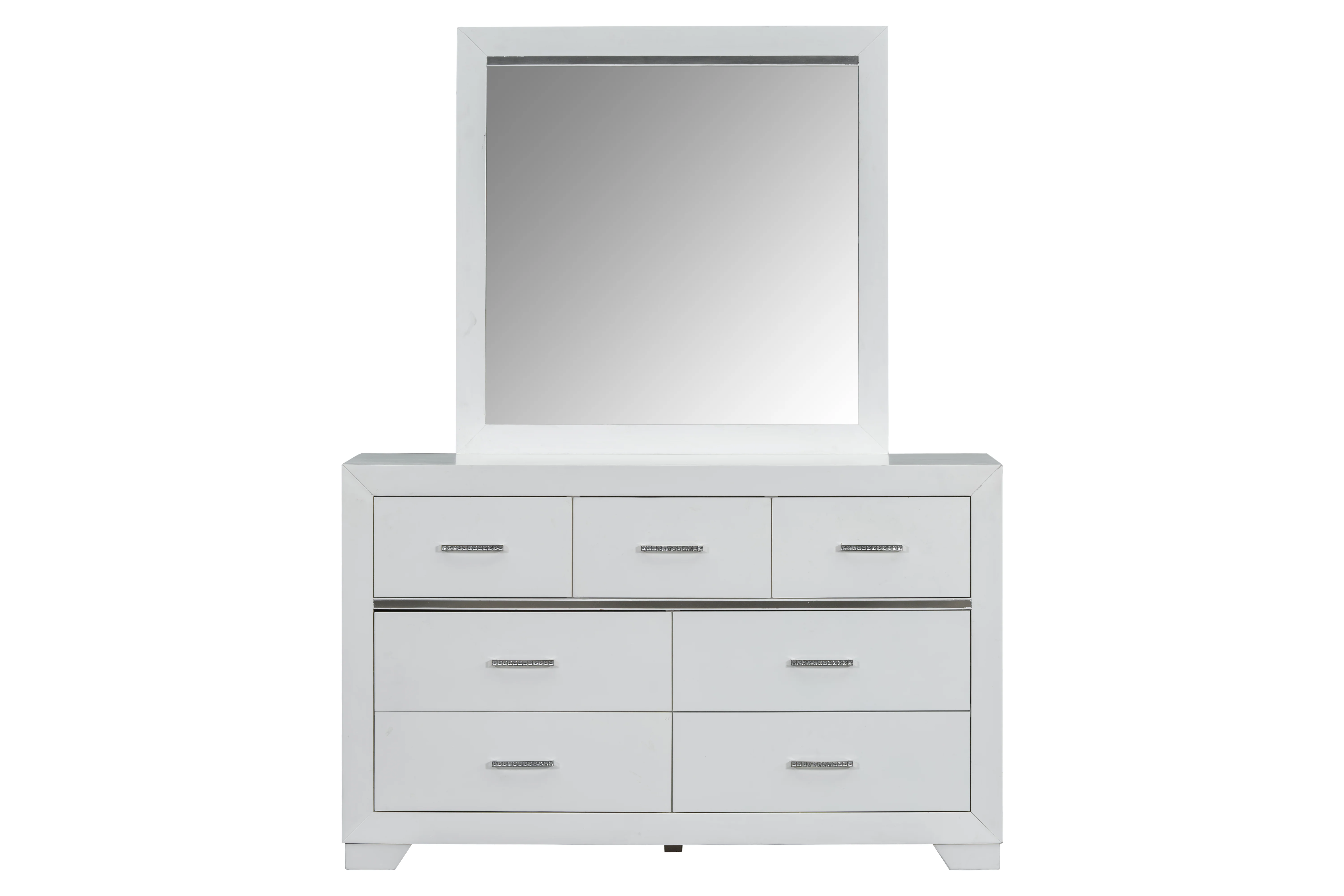 White Canopy 6 Pc Bedroom Set (Bed, Dresser, Mirror & Nightstand) - Image 2