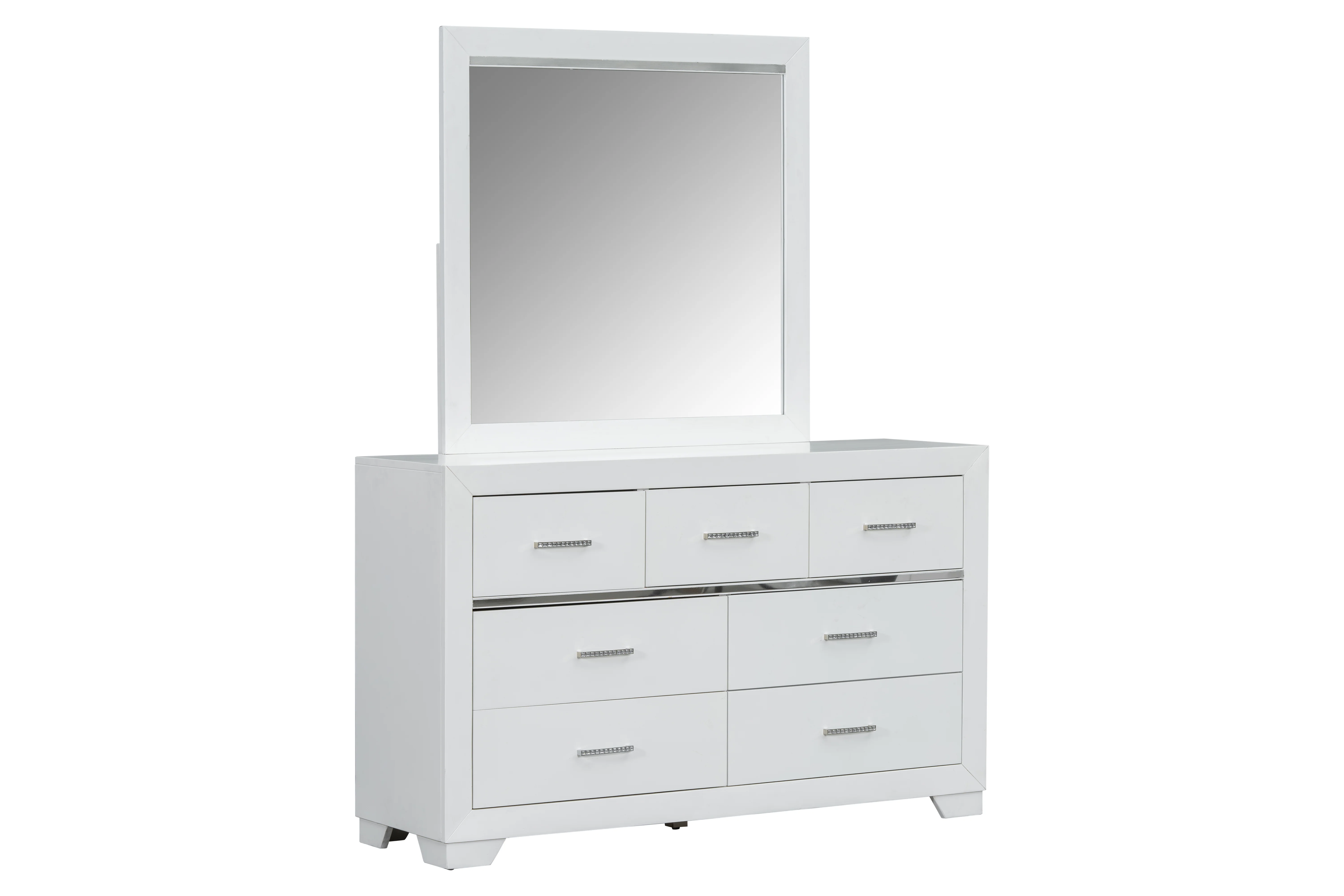 White Canopy 6 Pc Bedroom Set (Bed, Dresser, Mirror & Nightstand) - Image 3