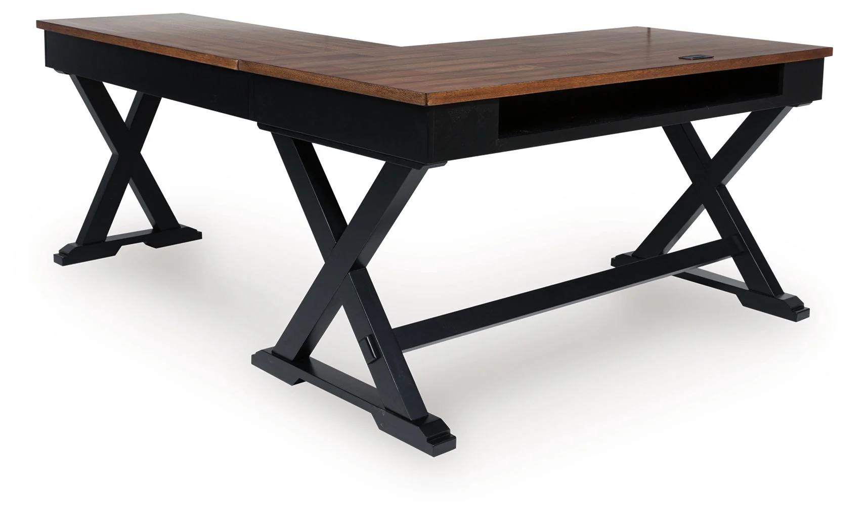 Wildenauer - Home Office Desk And Return - Brown / Black - Image 5