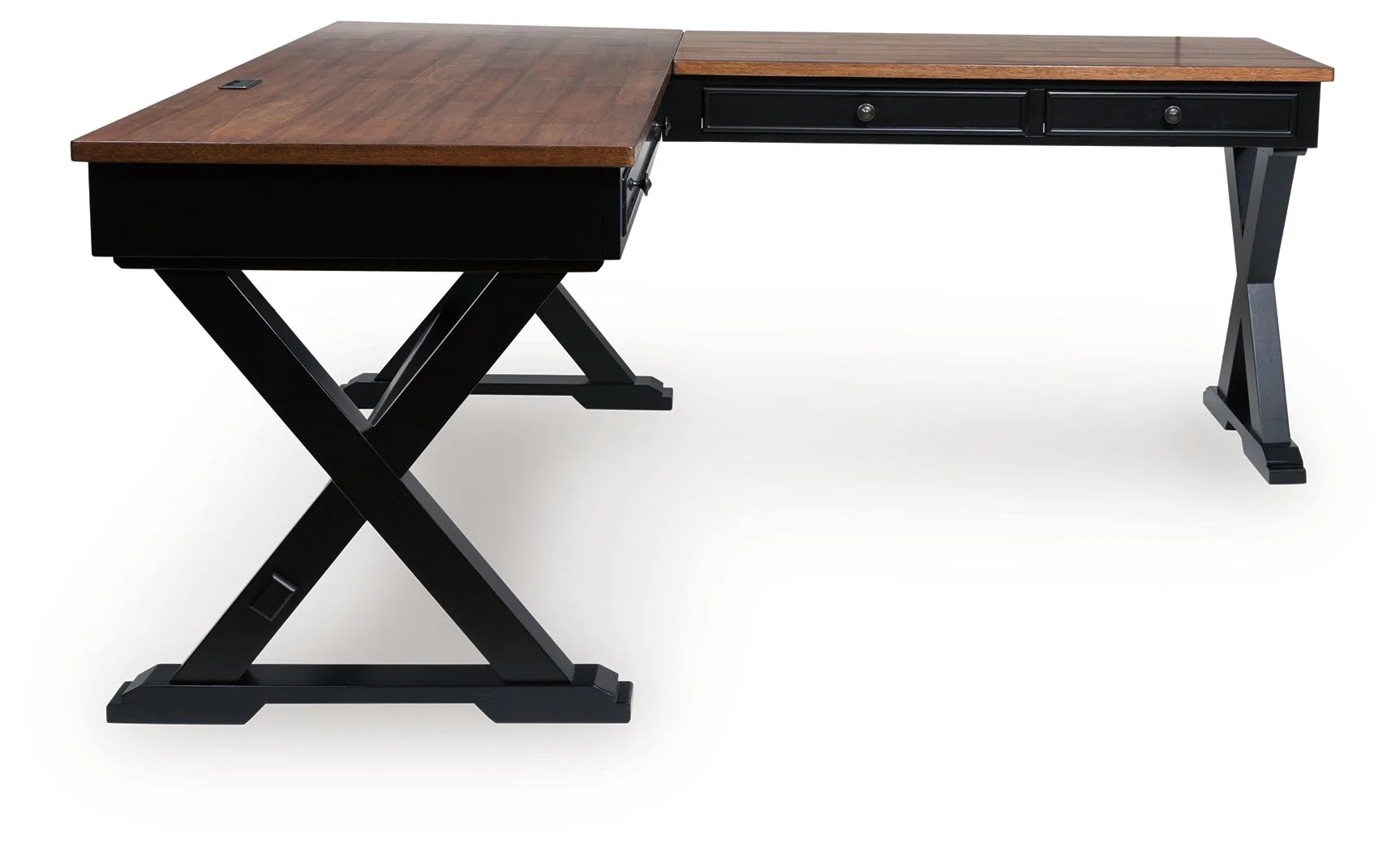 Wildenauer - Home Office Desk And Return - Brown / Black - Image 6