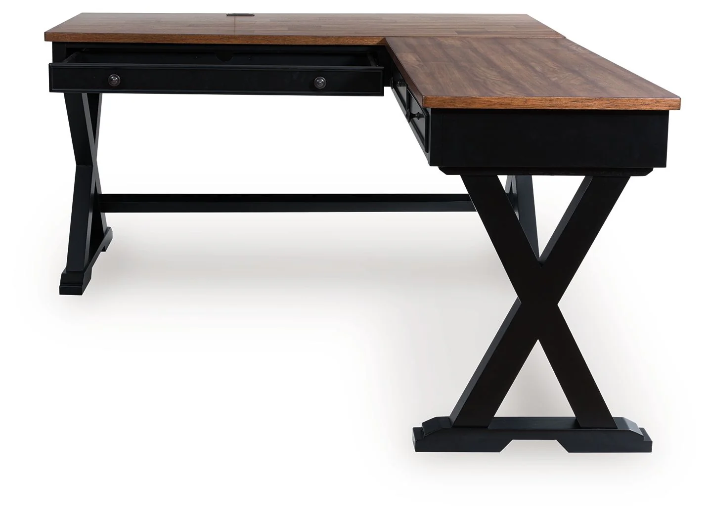 Wildenauer - Home Office Desk And Return - Brown / Black - Image 7