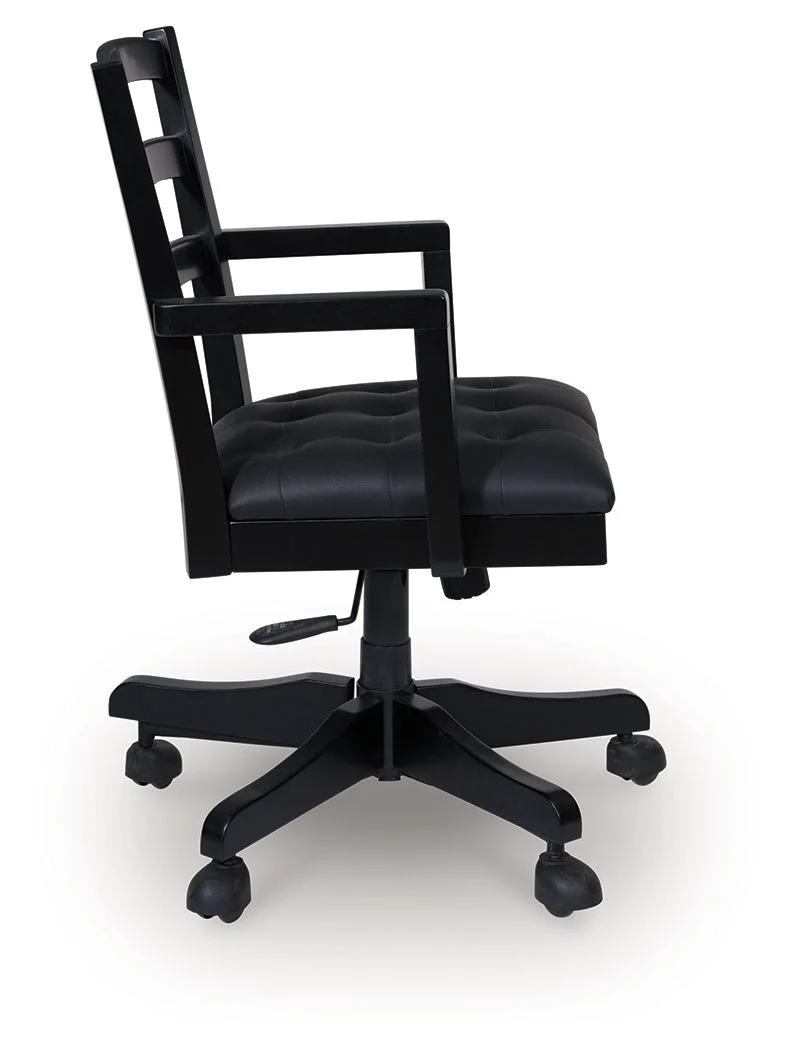 Wildenauer - Home Office Swivel Desk Chair - Brown / Black - Image 4
