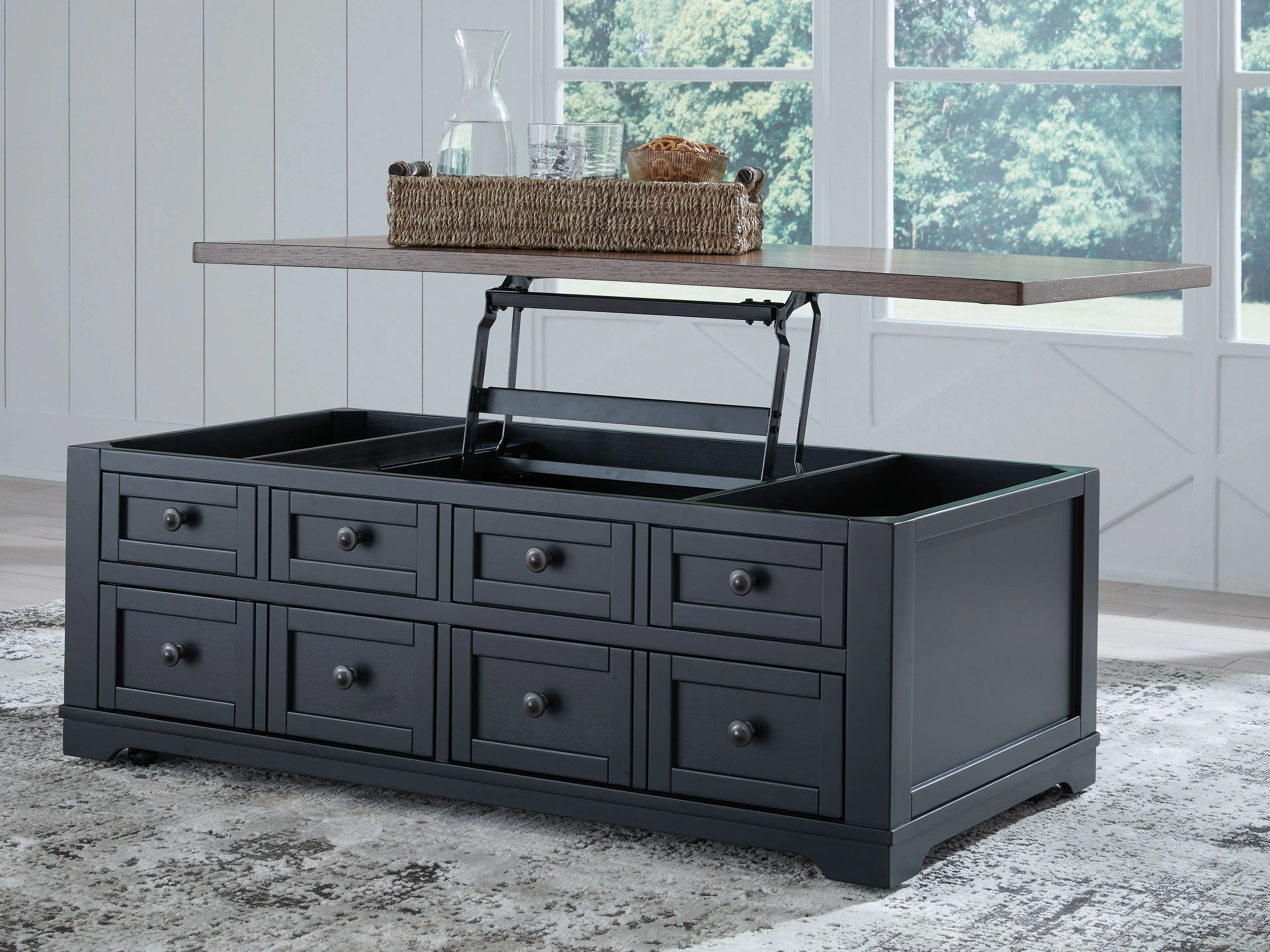 Wildenauer - Lift Top Cocktail Table - Brown / Black - Image 7