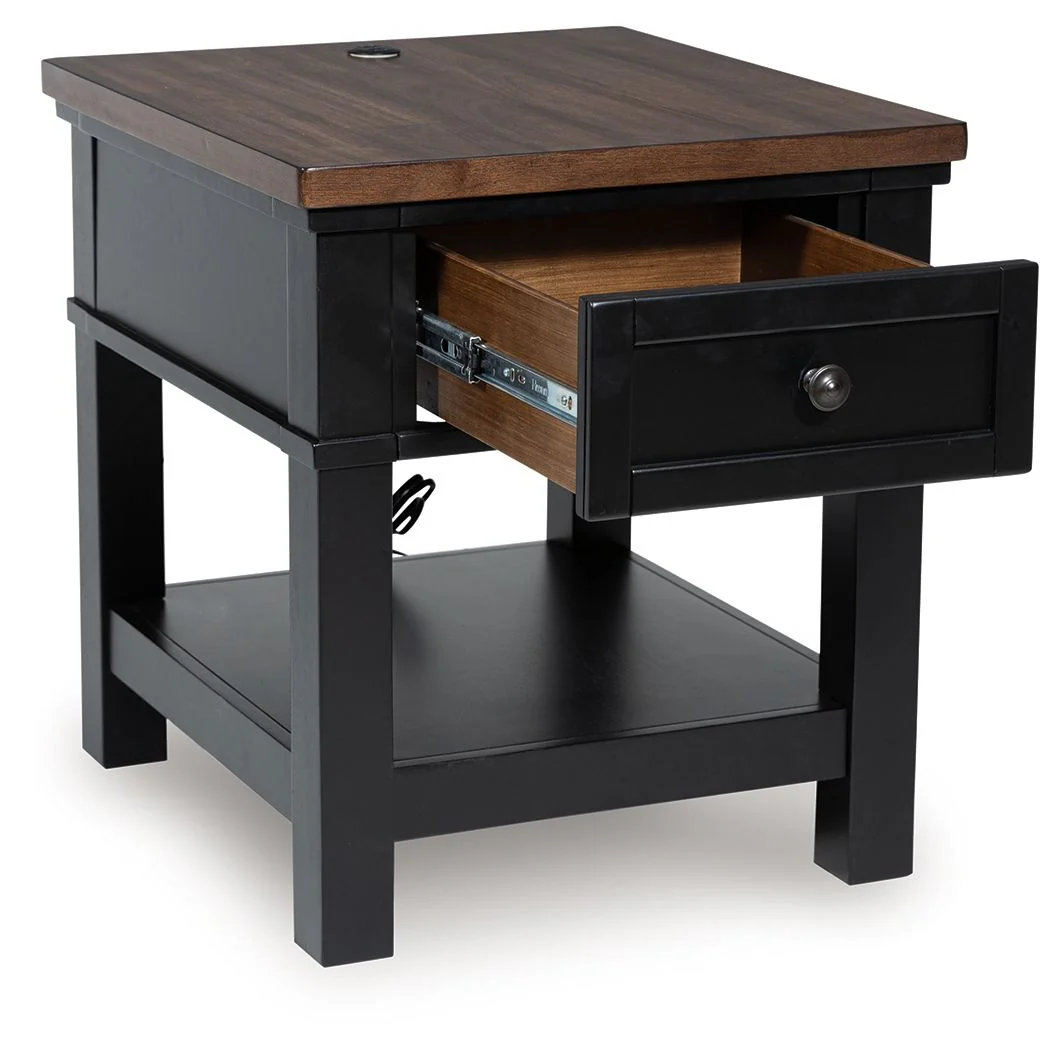 Wildenauer - Rectangular End Table - Brown / Black - Image 4